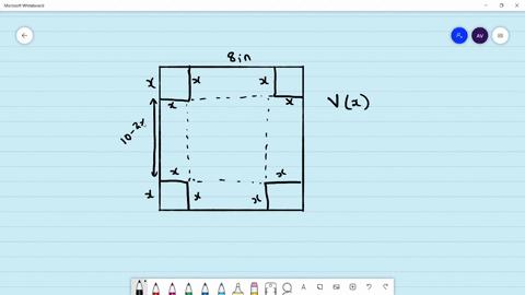 an-open-box-is-to-be-constructed-by-cutting-out-square-corners-of-x-inch-sides-from-piece-of-cardboard-10-inches-by-8-inches-and-then-folding-up-the-sides-express-the-volume-of-the-box-as-fu-38423