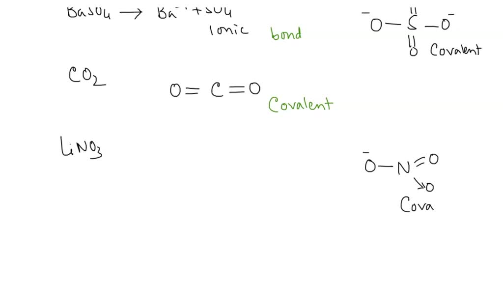 SOLVED Which types of bonds can be found in each compound below? Use