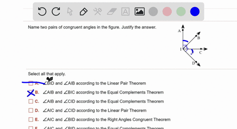 name-two-pairs-of-congruent-angles-in-the-figure-justify-the-answer-select-all-that-apply-lbid-and-zaib-according-to-the-linear-pair-theorem-laib-and-zbic-according-to-the-equal-complements-65452