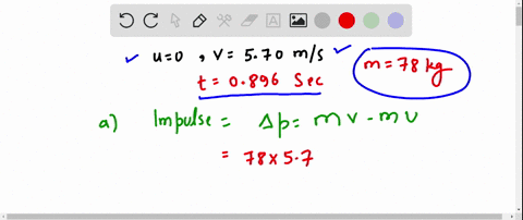 a-car-is-stopped-for-a-traffic-signal-when-the-light-turns-green-the-car-accelerates-increasing-its-speed-from-0-to-570-ms-in-0896-s-a-what-is-the-magnitude-of-the-linear-impulse-experienced-95566