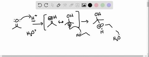 write-out-the-mechanism-for-the-acid-catalyzed-reaction-between-ethanol-and-acetone-to-form-hemiacetal-b-in-the-presence-of-excess-alcohol-the-hemiacetal-formed-in-part-will-react-t0-form-an-87812