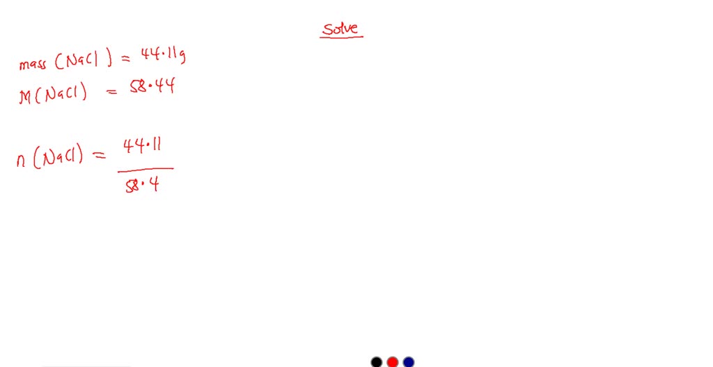 Solved An Aqueous Solution Contains 5 3 Nacl By Mass Part A Calculate The Molality Of The