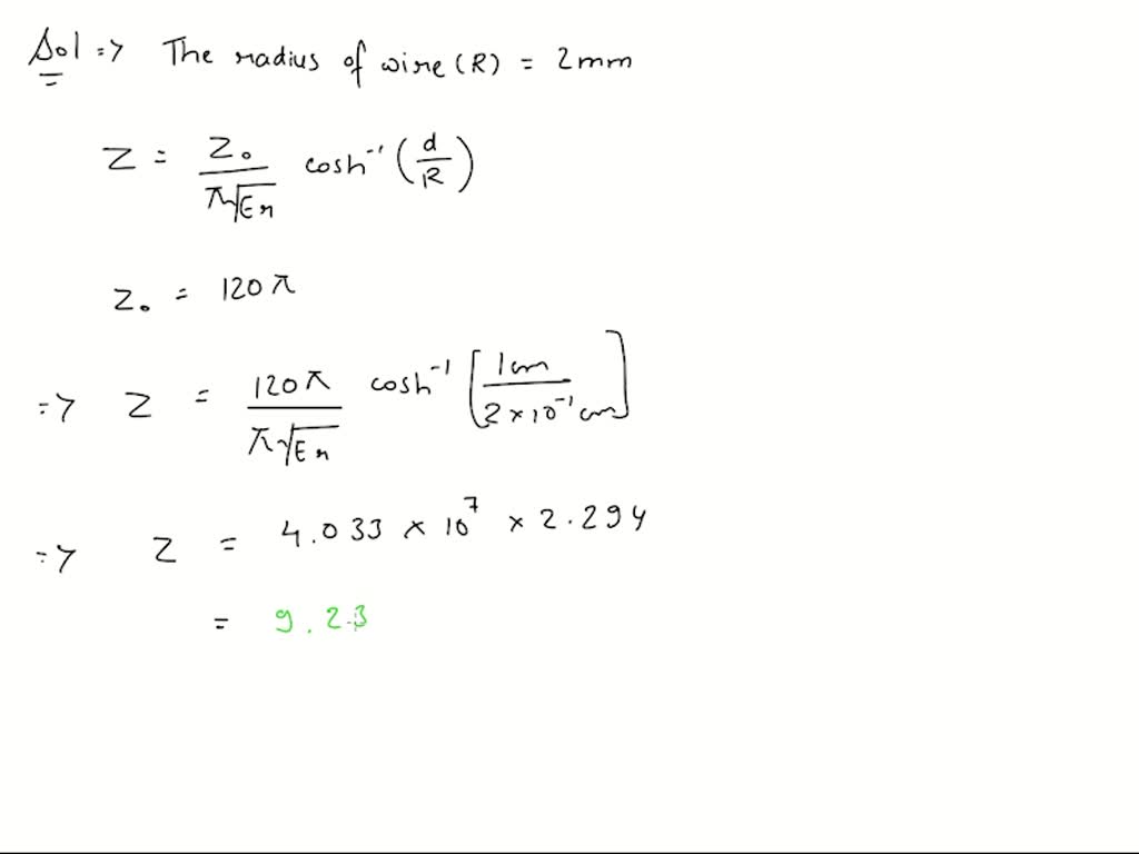SOLVED The capacitance per unit length of a parallelwire line having