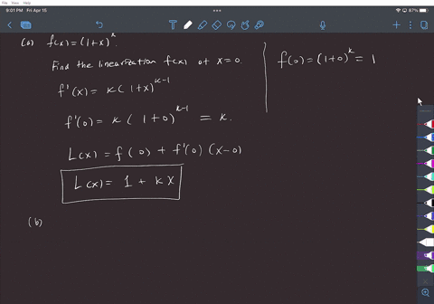 question2-a-show-that-the-linearization-of-f-x-1-xk-at-x0-is-lx-1kx-b-use-the-linear-approximation-1-xk-1-kx-to-find-an-approximation-of-the-function-fx-n1-2xt-for-values-of-x-near-0-use-the-98235