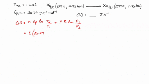 question-10-1-point-one-mole-of-xeg-undergoes-the-following-change-in-state_-xelg-319-k-493-bar-xelg-299-k-775-bar-what-is-as-for-the-gas-assume-ideal-gas-behaviour-the-constant-pressure-mol-01321