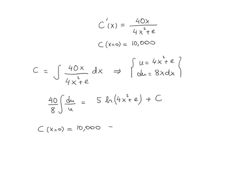 40x-company-has-found-that-the-marginal-cost-in-thousands-of-dollars-to-produce-central-air-conditioning-units-is-c-x-where-xis-the-number-of-units-4x2-produced_-find-the-cost-function-given-12987