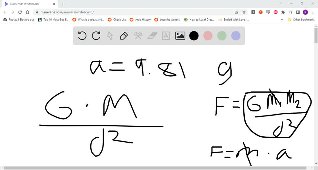 Compute the approximate acceleration of gravity for an object above the