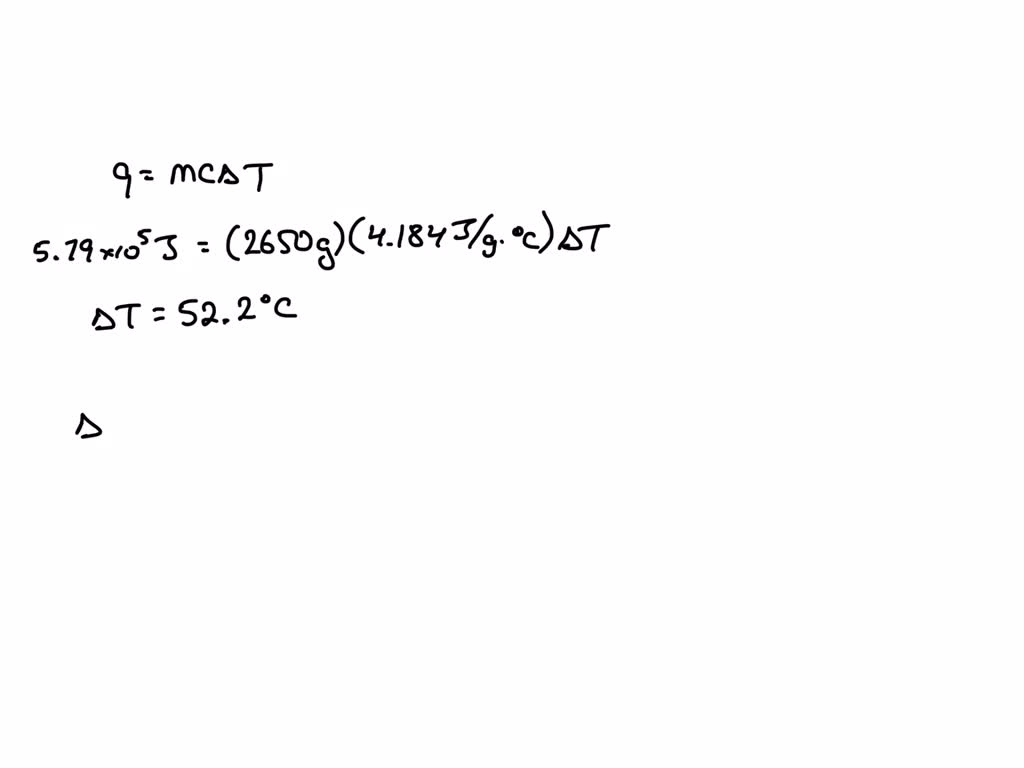 SOLVED: Water (2650 g ) is heated until it just begins to boil. If the ...