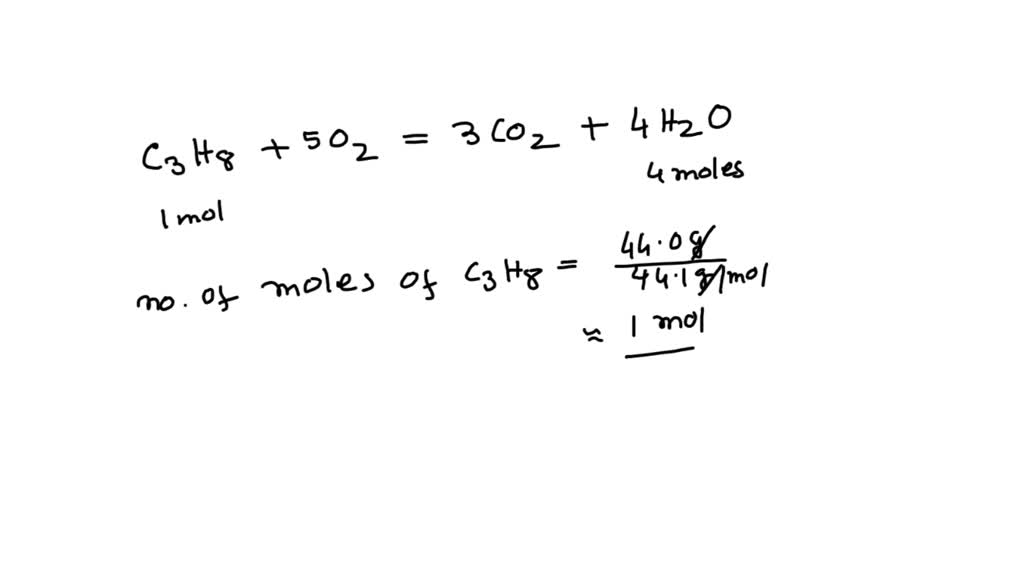 SOLVED: If 20.0 g of propane (C3H8) are burned with excess oxygen, how ...