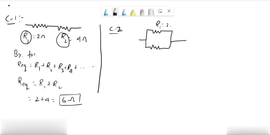 SOLVED: Two resistances of 2 ohms and 4 ohms are connected in series ...