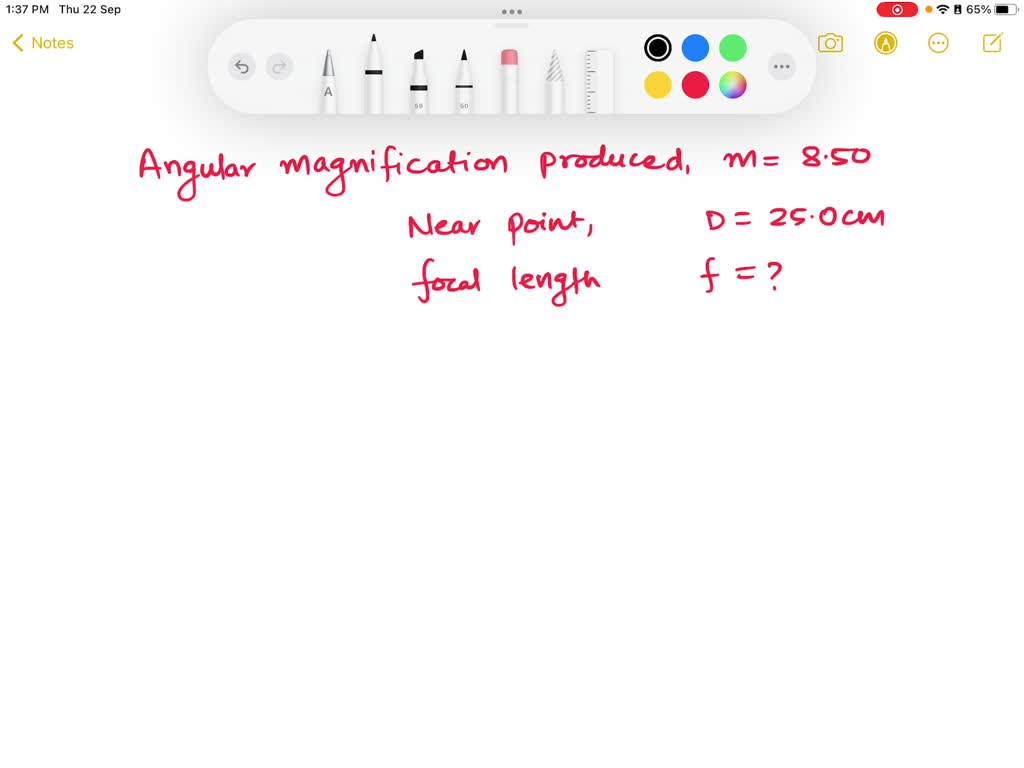 SOLVED Calculate the focal length of a magnifying lens designed to