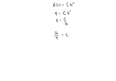 Find the exponential function fx cbx whose graph is given...
