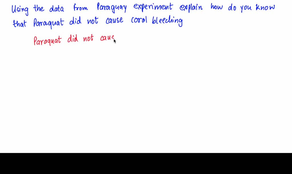 SOLVED: Using the data from the Paraguay experiment explain how you ...