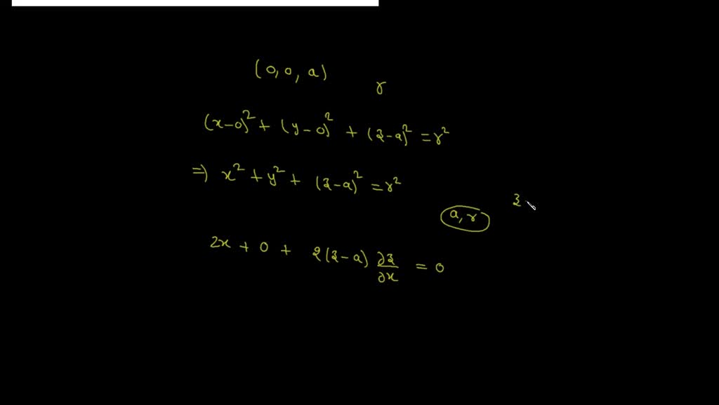 The partial differential equation of all spheres whose centres lie on ...