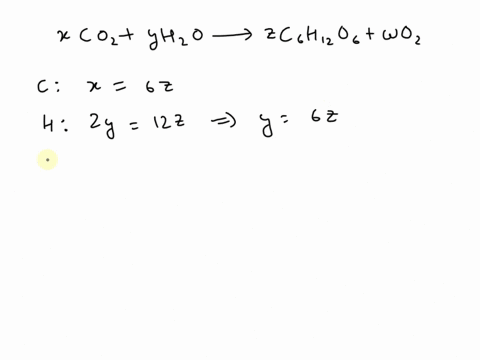 1-balance-the-chemical-reaction-photosynthesis-co02hzo-3-c6h120602-ie-find-integers-y-2-w-such-that-xco2-yhz0-3-zc6h1206wo2-has-the-same-number-of-atoms-of-cho-on-both-sides-34517