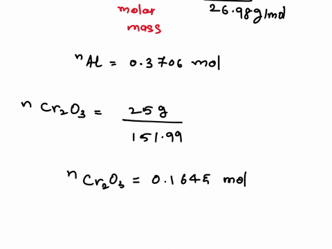 41-aluminum-displaces-chromium-from-chromium-iii-oxide_-2al-s-crzos-s-_-alos-s-2cr-s-ah-536-kj-how-much-heat-will-be-released-in-the-reaction-of-100g-of-aluminum-with-250g-of-crzo3-write-the-20829