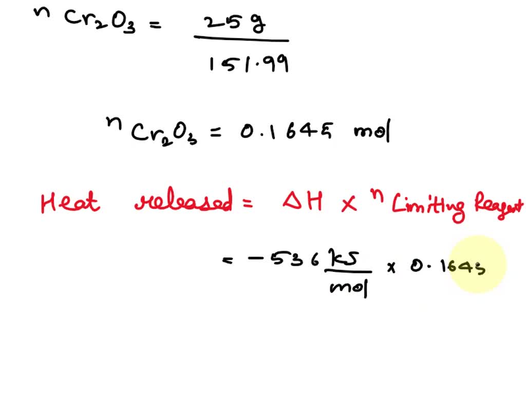 SOLVED: 41. Aluminum displaces chromium from chromium (III) oxide. 2Al ...