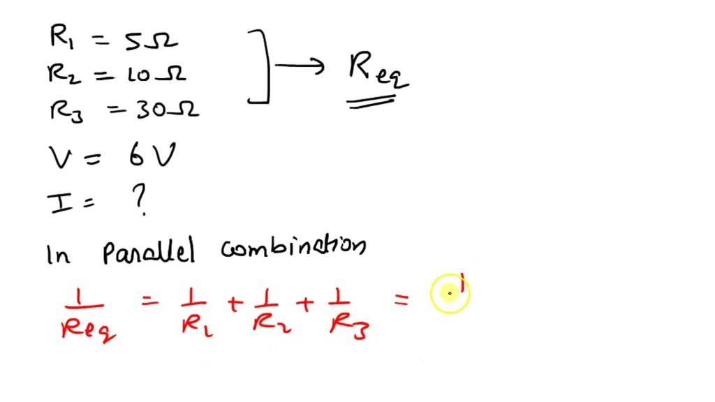 SOLVED Three resistors 5?, 10? and 30? are connected in parallel with