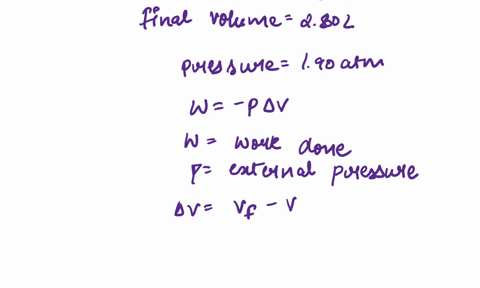 b-a-piston-is-compressed-from-a-volume-of-830-lto-280-l-against-a-constant-pressure-of-190-atm-in-the-process-there-is-a-heat-gain-by-the-system-of-350j-40736