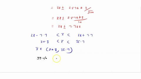 pts-note-each-bound-should-be-rounded-to-three-decimal-places_-a-random-sample-of-n-100-observations-produced-a-mean-of-x-28-with-a-standard-deviation-of-3_-a-find-a-99-confidence-interval-f-15908