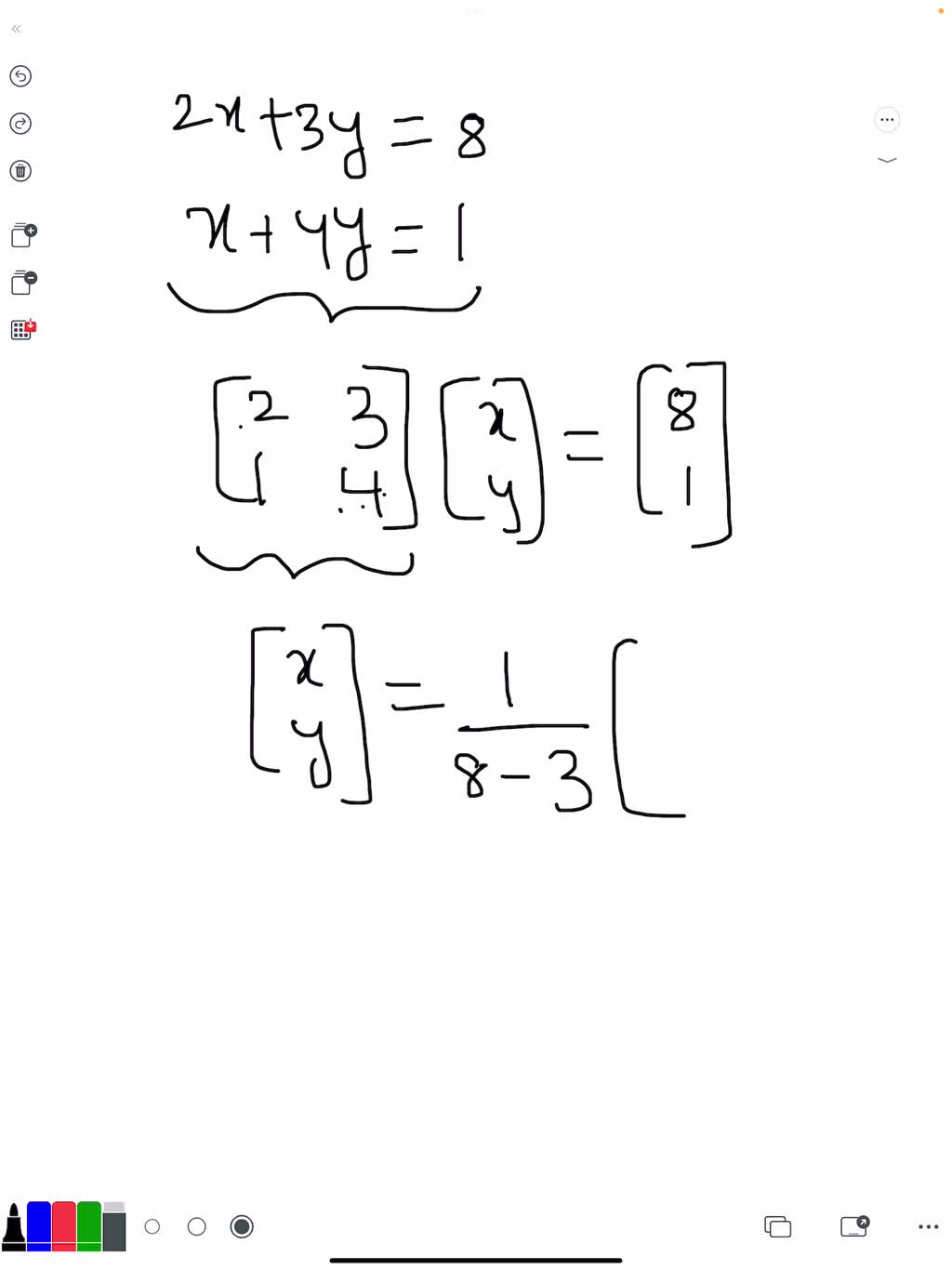 Solved Use Matrix Inversion To Solve The Given System Of Linear Equations You Previously