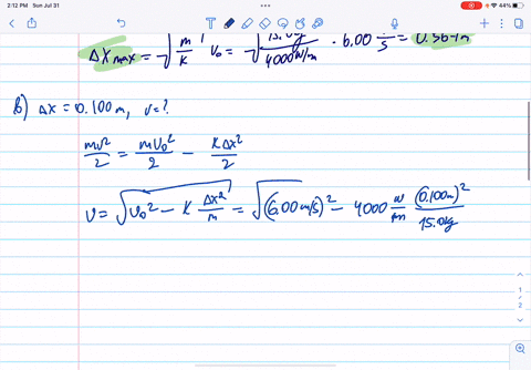 150-kg-mass-slides-along-a-frictionless-horizontal-surface-at-600-ms-before-hitting-a-spring-on-wall-the-spring-constant-is-4000-nm_-a-what-maximum-compression-of-the-spring-is-needed-to-sto-46127