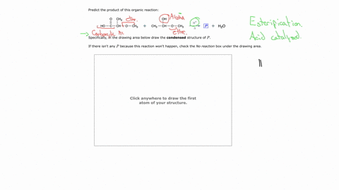 predict-the-product-of-this-organic-reaction-specifically-in-the-drawing-area-below-draw-the-condensed-structure-of-p-if-there-isnt-any-p-because-this-reaction-wont-happen-check-the-no-reaction-box-2