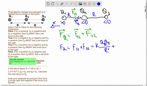 three-electric-charges-are-arranged-on-a-straight-line-as-shown-in-the-figure-q-q2-q3-r-r-select-true-or-false-for-the-following-statements-false-if-q1-is-positive-q2-is-negative-and-q3-is-n-20962