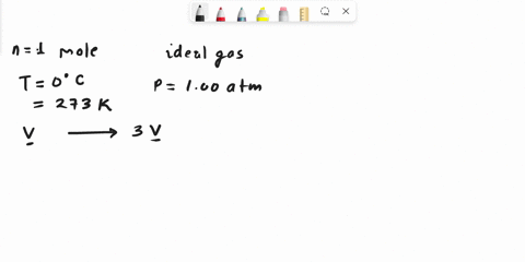 a-mole-of-ideal-monatomic-gas-at-0-c-and-100-atm-is-warmed-up-to-expand-isobarically-to-triple-its-volume-how-much-heat-is-transferred-during-the-process-30555