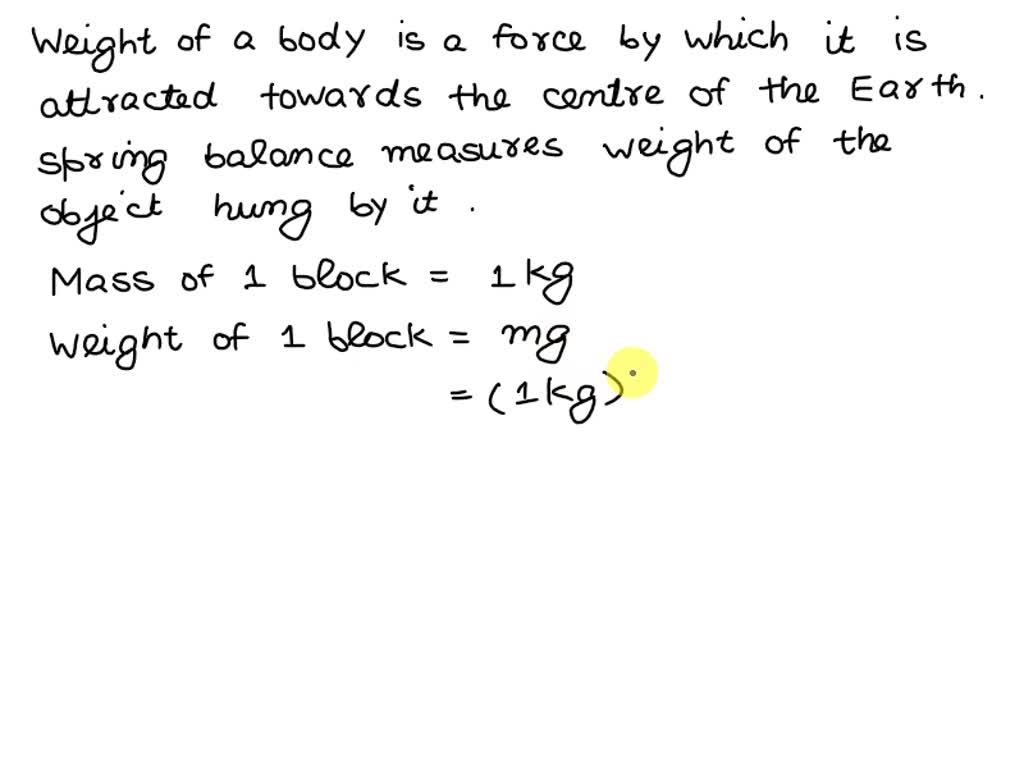 SOLVED: Two masses are attached to a spring scale. If both masses are ...