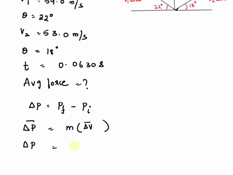 a-tennis-ball-of-mass-00621-kg-is-served-it-strikes-the-ground-with-a-velocity-of-540-ms-120-mih-at-an-angle-of-220-degrees-below-the-horizontal-just-after-the-bounce-it-is-moving-at-530-ms-40346