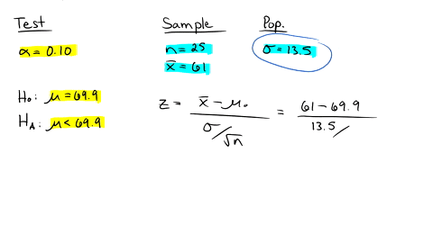 hypothesis-test-for-a-population-mean-is-knownyou-wish-to-test-the-following-claim-ha-at-a-significance-level-of-010-ho-699-ha-699you-believe-the-population-is-normally-distributed-and-you-k-44344