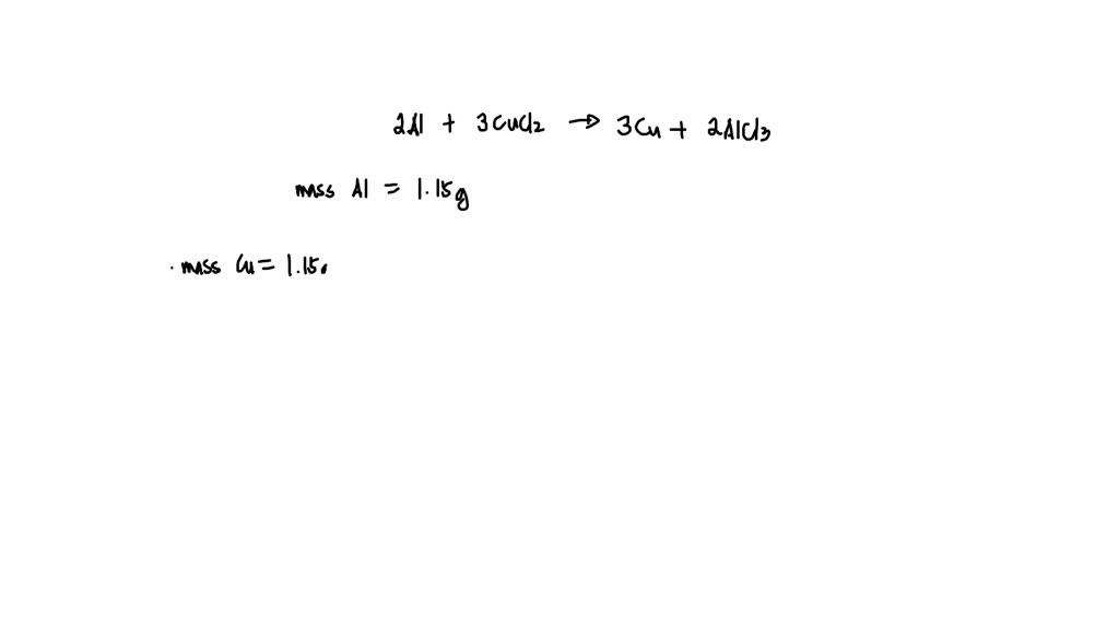 SOLVED If you have a mass of 2.00 copper chloride, a mass of .21g