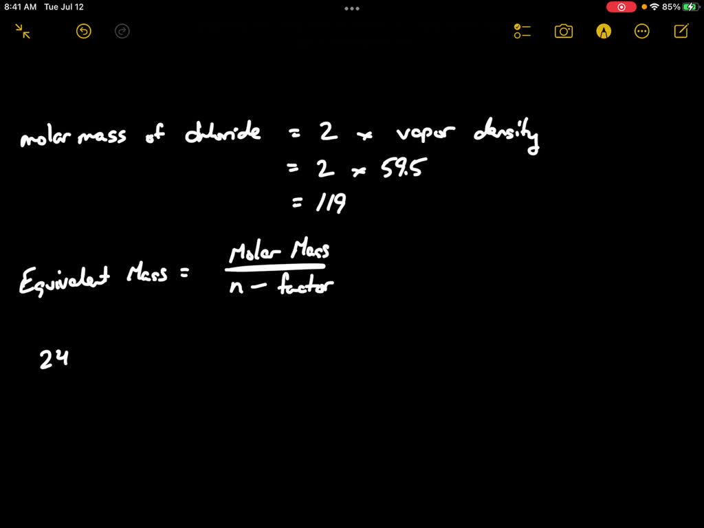SOLVED The atomic mass of a certain tirvalent element is 27.The vapour density of its chloride is?