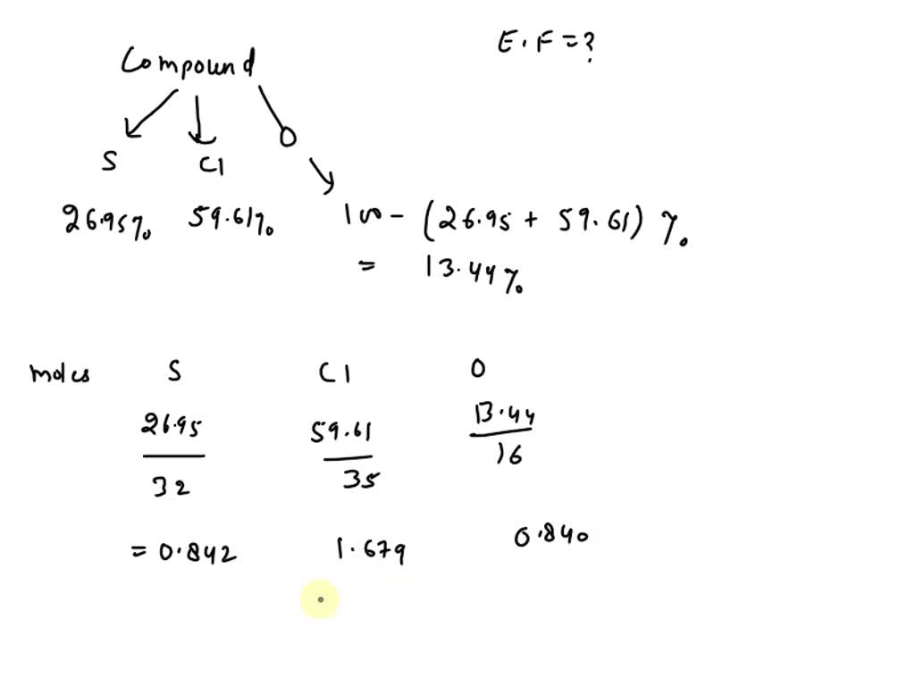 SOLVED A compound contains sulfur, oxygen, and chlorine. Analysis