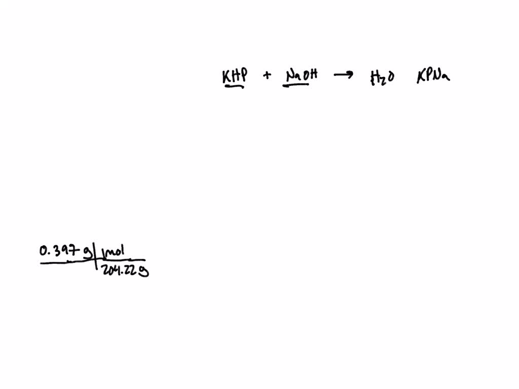 SOLVED: Potassium Hydrogen Phthalate (KHP) Is Often Used As A Primary ...