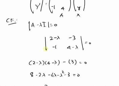 consider-the-following-linear-system-of-differential-equations-dx-2x-3y-dt-dy-x-4y-dt-a-write-this-system-of-differential-equations-in-matrix-form-b-find-the-general-solution-of-the-system-c-72443