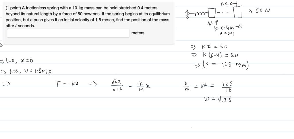 solved-point-a-frictionless-spring-with-a-10-kg-mass-can-be-held