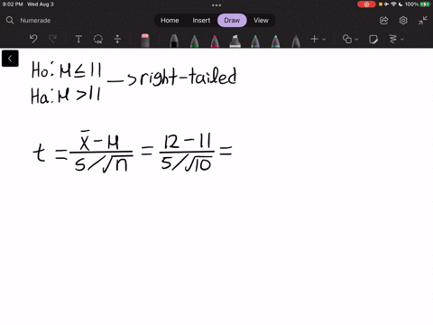 given-the-following-hypotheses-h0-11-h1-11-a-random-sample-of-10-observations-is-selected-from-a-normal-population-the-sample-mean-was-12-and-the-sample-standard-deviation-50-using-the-0025-64013