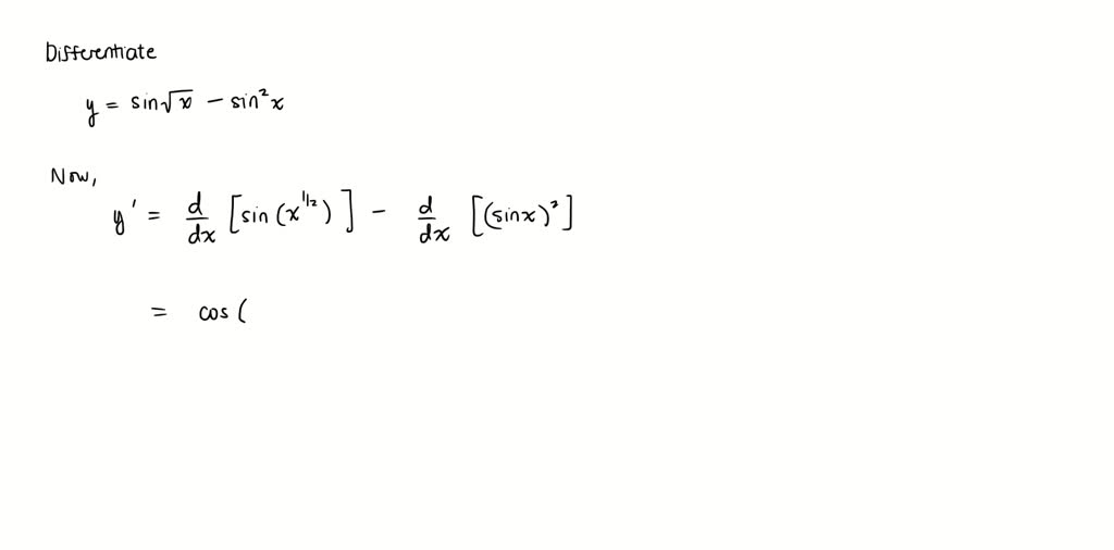 find the derivative of the function y x sin 2 x