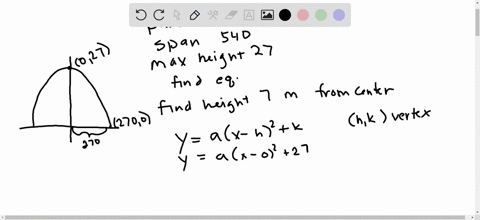 an-arch-is-in-the-shape-of-a-parabola-it-has-span-of-540-meters-and-maximum-height-of-27-meters-find-the-equation-of-the-parabola_-determine-the-distance-from-the-center-at-which-the-height-03511