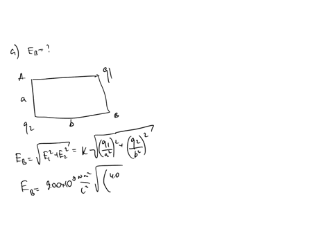 2-point-charges-40ouc-and-200uc-are-place-at-opposite-corners-of-a-rectangle-as-shown-in-the-figure-40ac-400-m-20c-0-600-m-what-is-the-magnitude-of-the-total-electric-field-at-point-b-b-what-64287