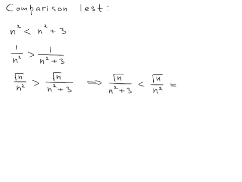 use-the-comparison-test-or-the-limit-comparison-test-to-determine-whether-the-following-series-converges-yn-n-1-n-3-choose-the-correct-answer-below-the-limit-comparison-test-with-n15-shows-t-92214