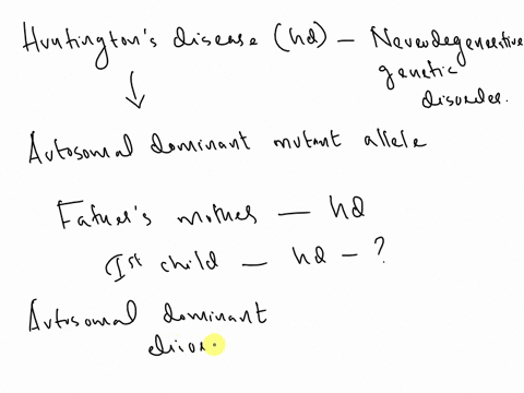 huntingtons-disease-hd-is-a-neurodegenerative-genetic-disorder-involving-an-autosomal-dominant-mutant-allele-with-high-penetrance-if-a-fathers-mother-had-hd-what-is-the-probability-that-his-36632
