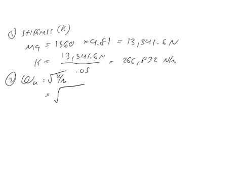 problem-the-vertical-suspension-system-of-an-automobile-can-be-modelled-as-an-sdof-spring-mass-damper-system-of-the-form-m-ddotxc-dotxk-x0-where-m-is-the-mass-of-the-automobile-and-c-and-k-are-the-equ