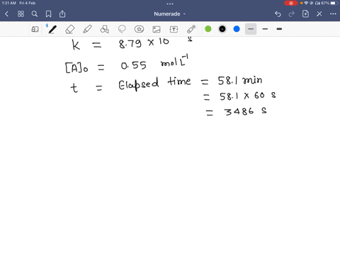 the-following-chemical-reaction-a-products-shows-first-order-kinetics-with-respect-to-a-rate-ka-assume-k-879-x-10-4-s-1-if-the-initial-concentration-of-a-is-055-mol-l-1-what-is-the-concentra-37838