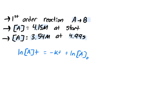 consider-the-following-first-order-reaction-a-b-the-concentration-of-a-at-the-start-of-the-reaction-is-415-m-and-after-499-s-is-354-m-a-using-the-integrated-rate-law-for-a-first-order-reacti-82708