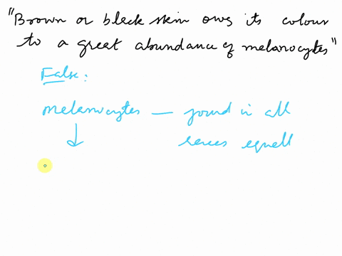 briefly-explain-why-each-of-the-following-statements-is-false-or-reword-it-to-make-it-true-2-brown-or-black-skin-owes-its-color-to-a-great-abundance-of-melanocytes-31339