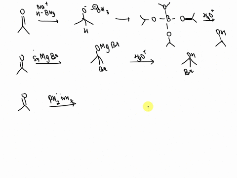 for-the-following-reactions-state-the-type-of-carbonyl-reaction-eg-ais-hydride-carbonyl-reaction-give-the-full-mechanism-of-each-reaction-1nabha-2-ho-bnmgbr-2-h3o-phnhz-phnhz-meoh-naome-meoh-69577