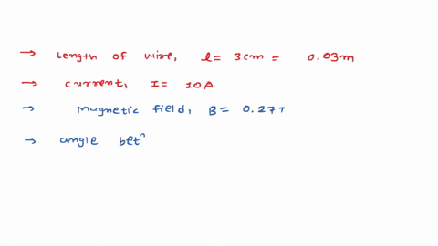 a-30-cm-wire-carrying-a-current-of-10-a-is-placed-inside-a-solenoid-perpendicular-to-its-axis-the-magnetic-field-inside-the-solenoid-is-given-to-be-027-t-what-is-the-magnetic-force-on-the-wire